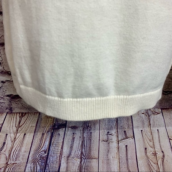 Talbots Cream Cotton Blend Long Sleeve Knit Sweater - Picture 4 of 11